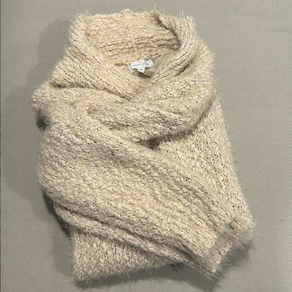 Emory Park Oversized Boucle Cardigan with Pockets Women's Size S - Picture 10 of 10